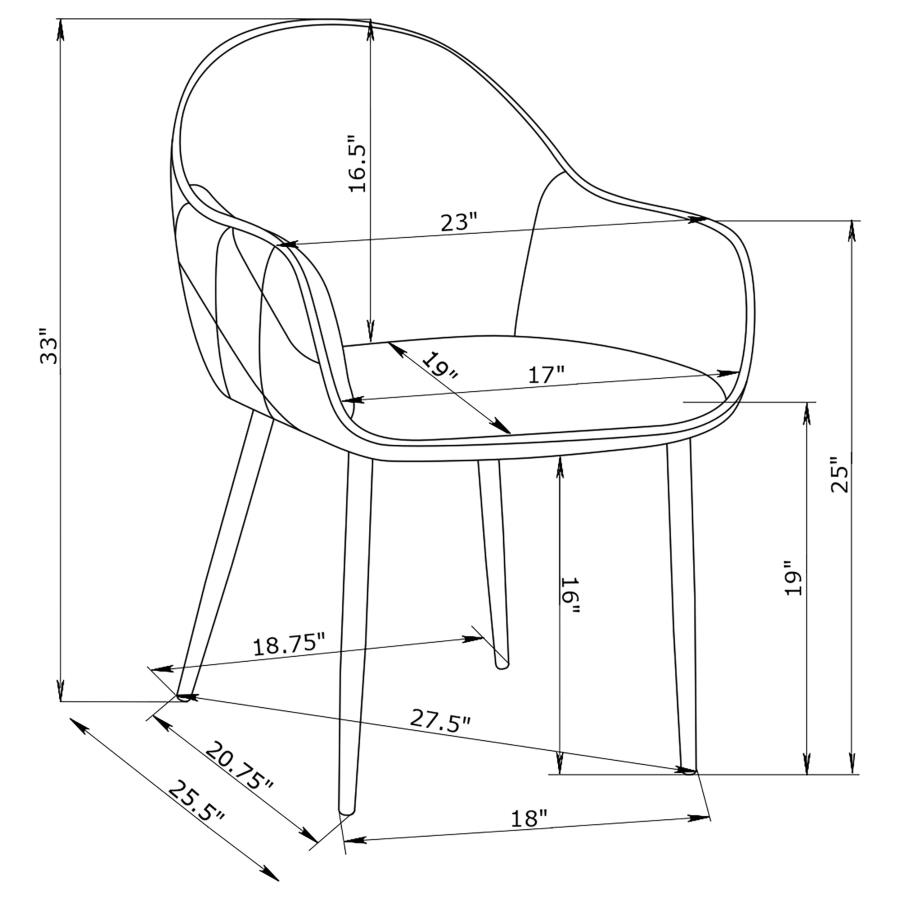 (image for) Emma Fabric Upholstered Dining Arm Chair Fog Grey (Set of 2)