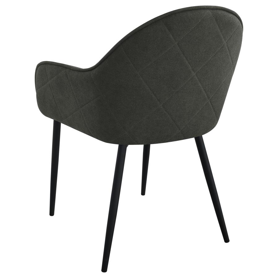 (image for) Emma Fabric Upholstered Dining Arm Chair Charcoal (Set of 2)