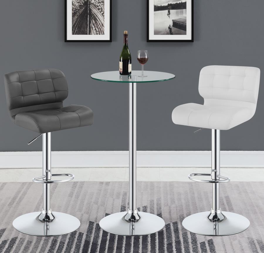 (image for) Abiline Round 24-inch Glass Top Bistro Bar Table Chrome