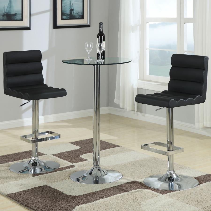 (image for) Abiline Round 24-inch Glass Top Bistro Bar Table Chrome