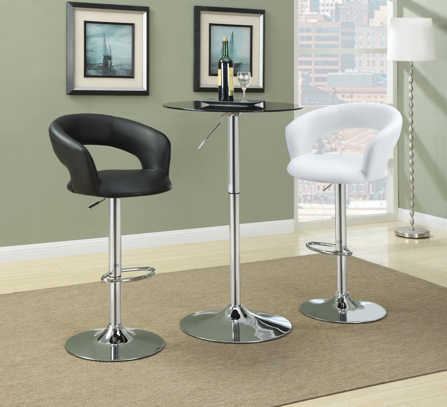 (image for) Barraza 29" Adjustable Height Bar Stool Black and Chrome