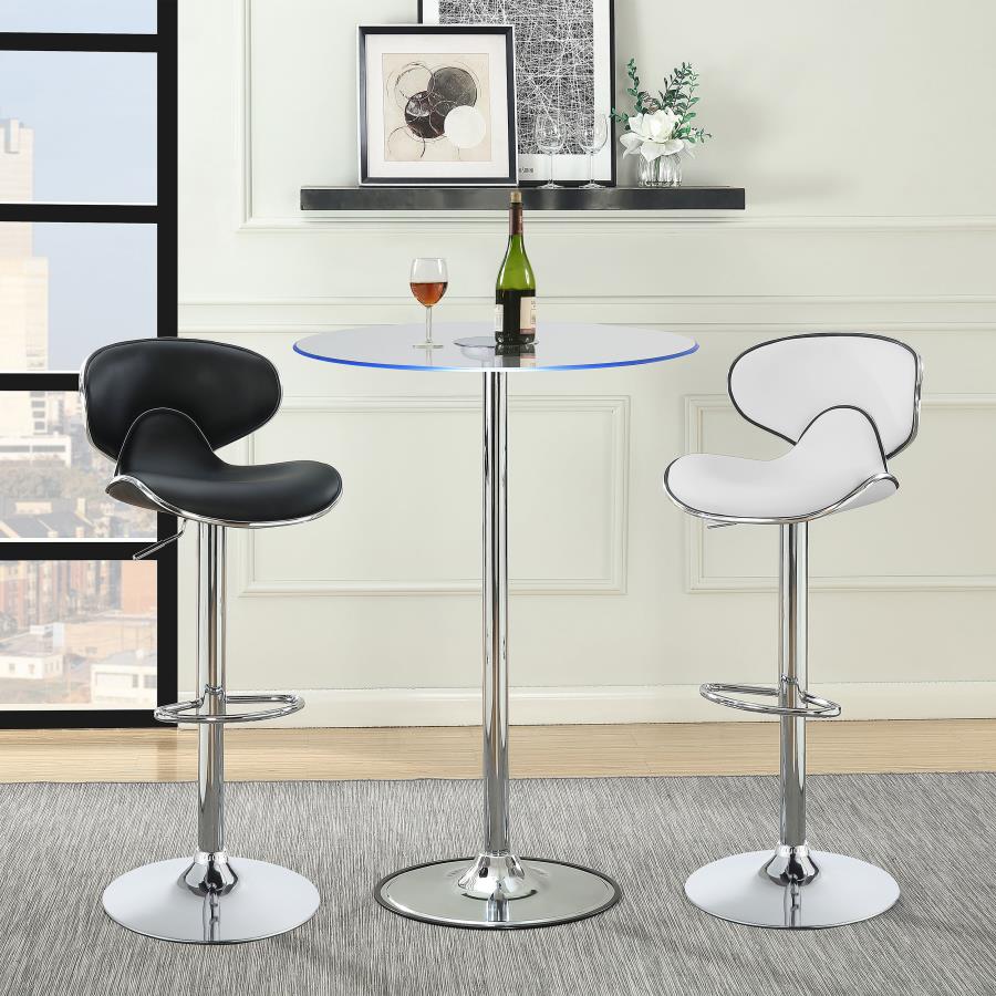 (image for) Edenton Upholstered Adjustable Bar Stool Black (Set of 2)