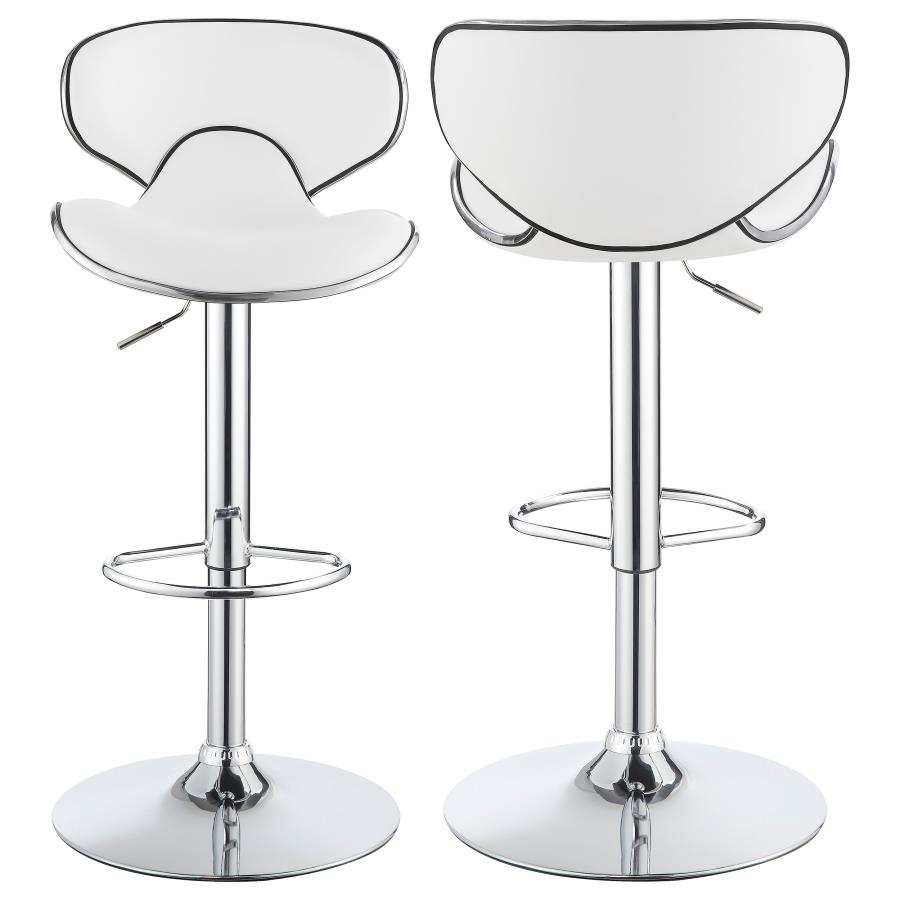 (image for) Edenton Upholstered Adjustable Bar Stool White (Set of 2) - Click Image to Close