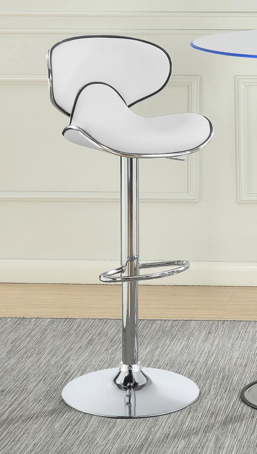 (image for) Edenton Upholstered Adjustable Bar Stool White (Set of 2)