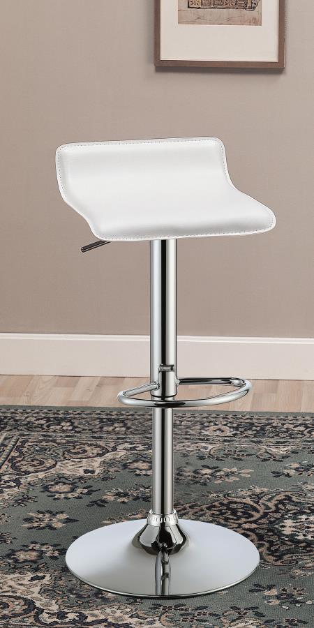 (image for) Bidwell Upholstered Adjustable Bar Stool White (Set of 2)