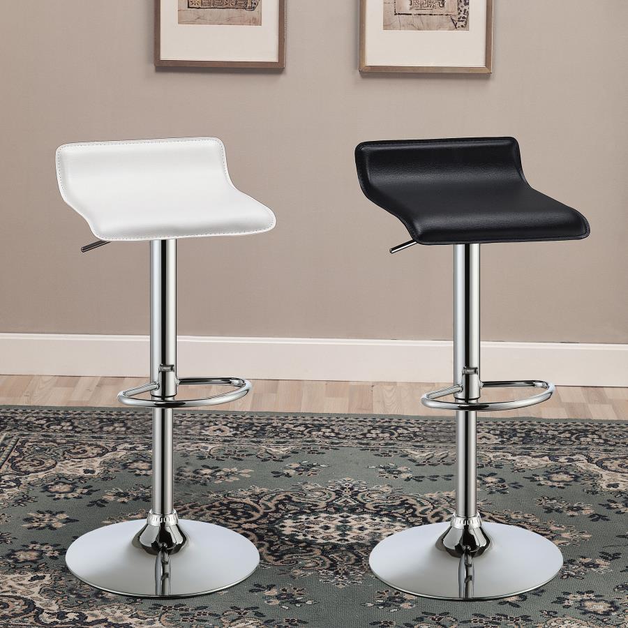 (image for) Bidwell Upholstered Adjustable Bar Stool White (Set of 2)