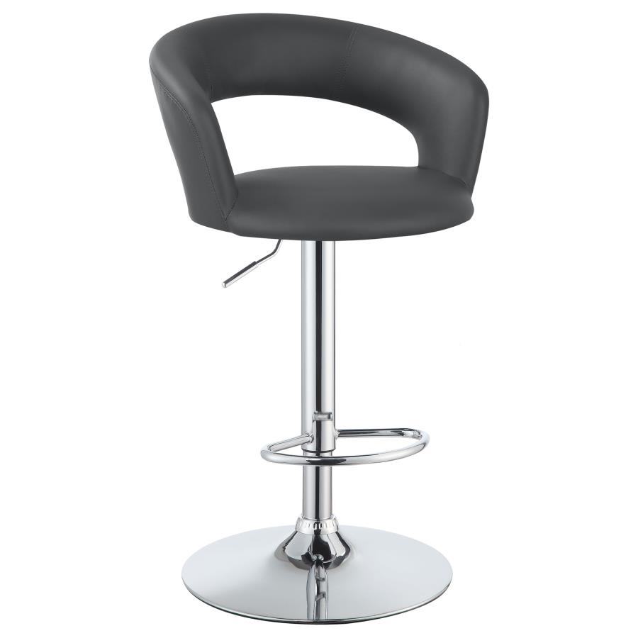 (image for) Barraza 29" Adjustable Height Bar Stool Grey and Chrome