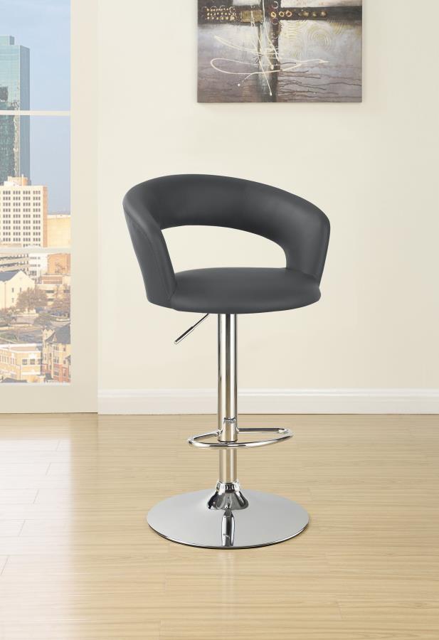 (image for) Barraza 29" Adjustable Height Bar Stool Grey and Chrome