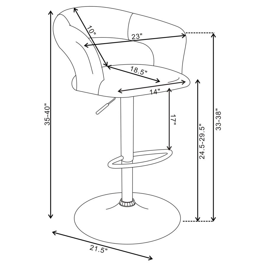 (image for) Barraza 29" Adjustable Height Bar Stool Grey and Chrome