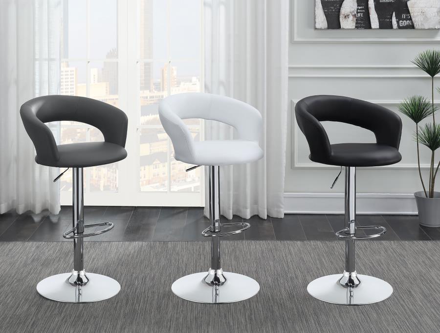 (image for) Barraza 29" Adjustable Height Bar Stool Grey and Chrome