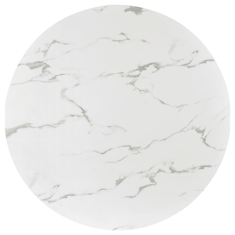 (image for) Alcott Round 45-inch Dining Table Carrara Faux Marble