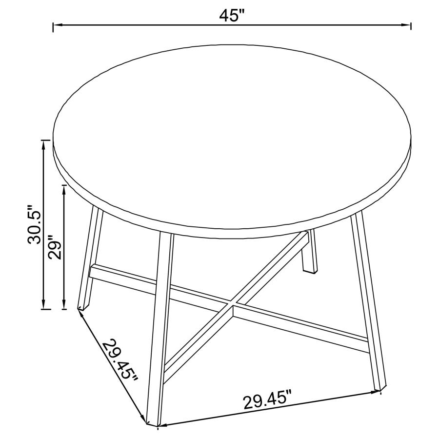 (image for) Alcott Round 45-inch Dining Table Carrara Faux Marble