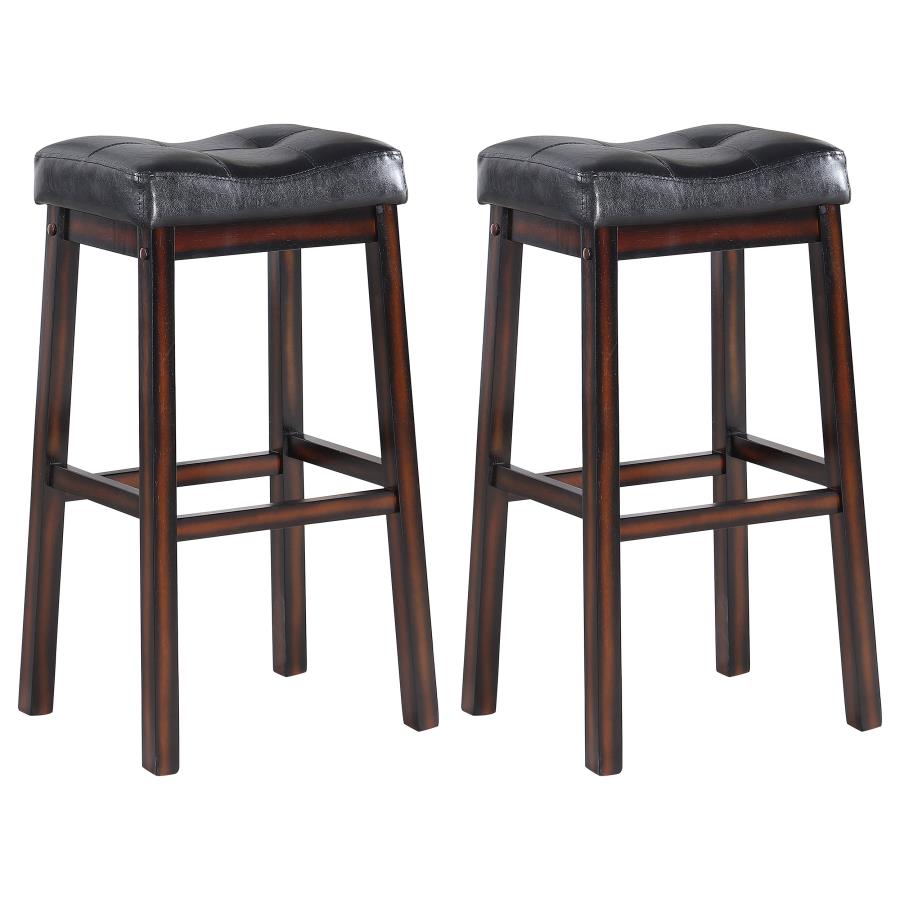 (image for) Donald Upholstered Bar Stool Cappuccino (Set of 2) - Click Image to Close