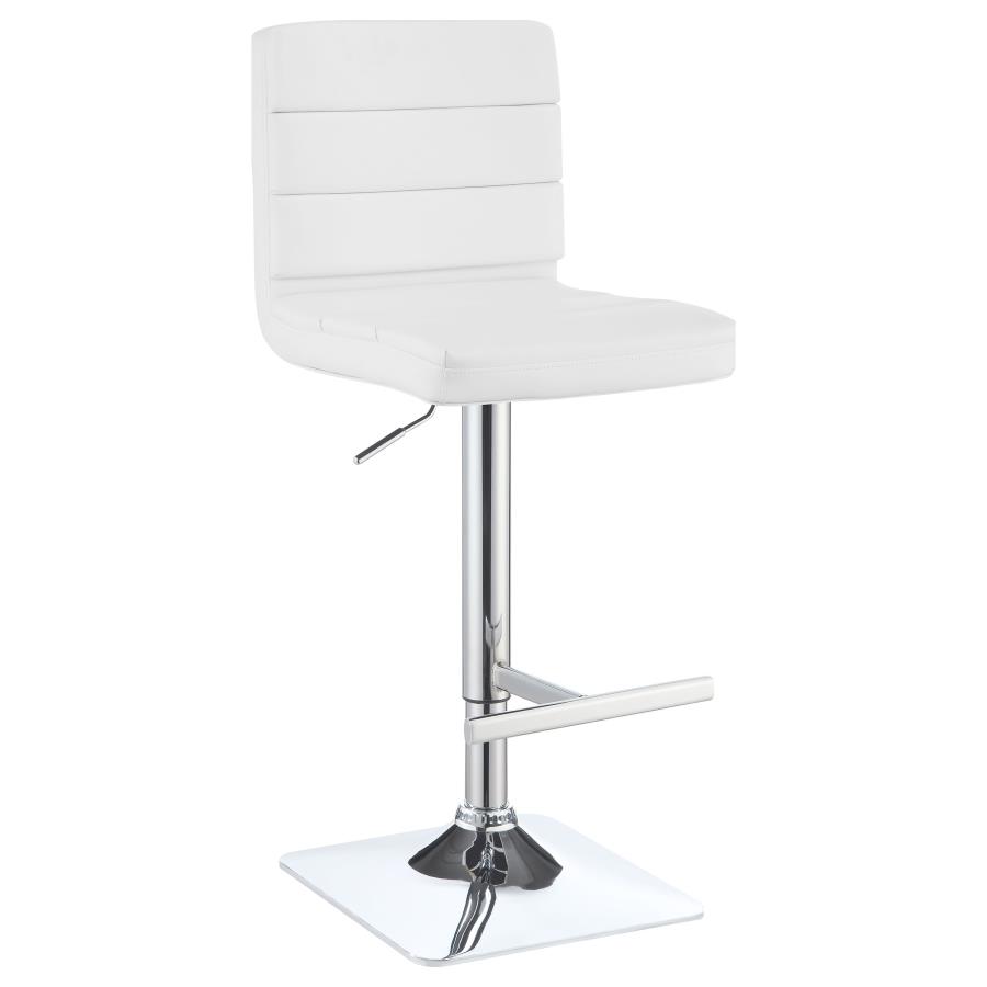 (image for) Bianca Upholstered Adjustable Bar Stool White (Set of 2)