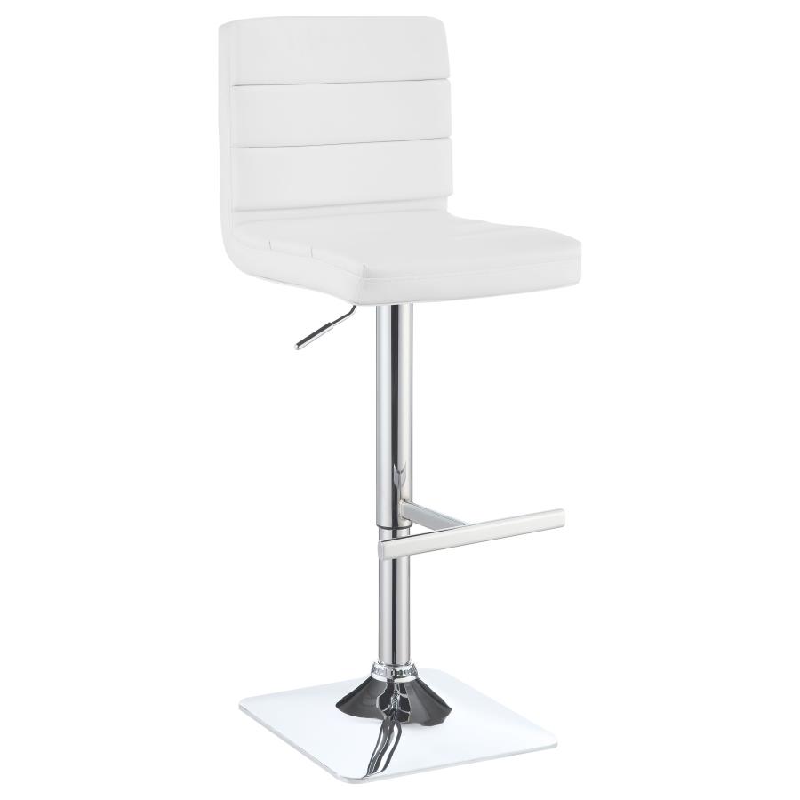 (image for) Bianca Upholstered Adjustable Bar Stool White (Set of 2)