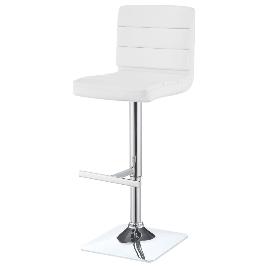 (image for) Bianca Upholstered Adjustable Bar Stool White (Set of 2)