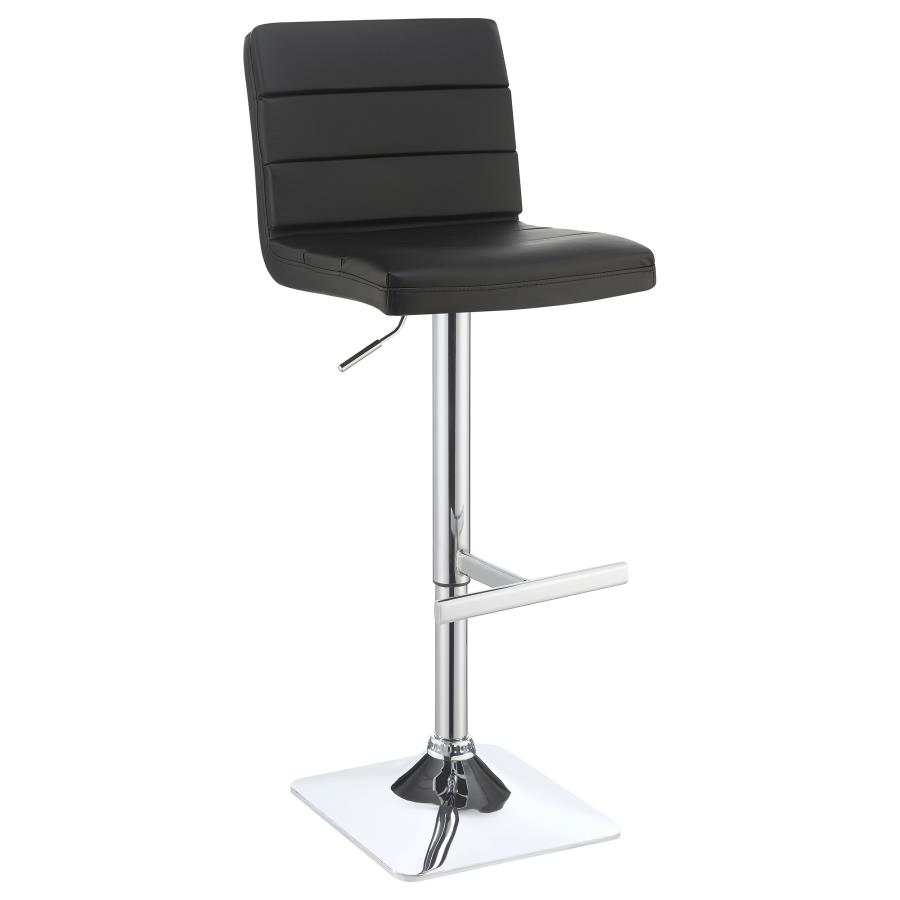 (image for) Bianca Upholstered Adjustable Bar Stool Black (Set of 2)