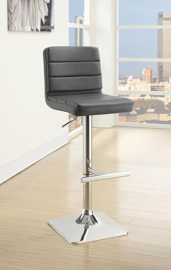 (image for) Bianca Upholstered Adjustable Bar Stool Grey (Set of 2)