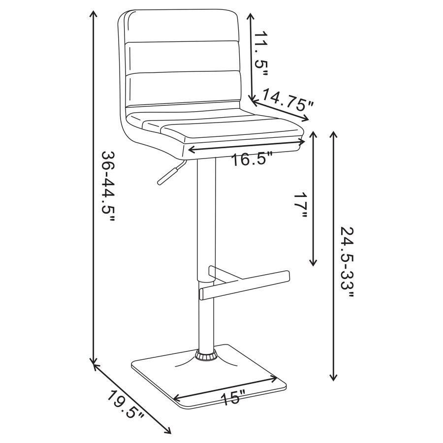 (image for) Bianca Upholstered Adjustable Bar Stool Grey (Set of 2)