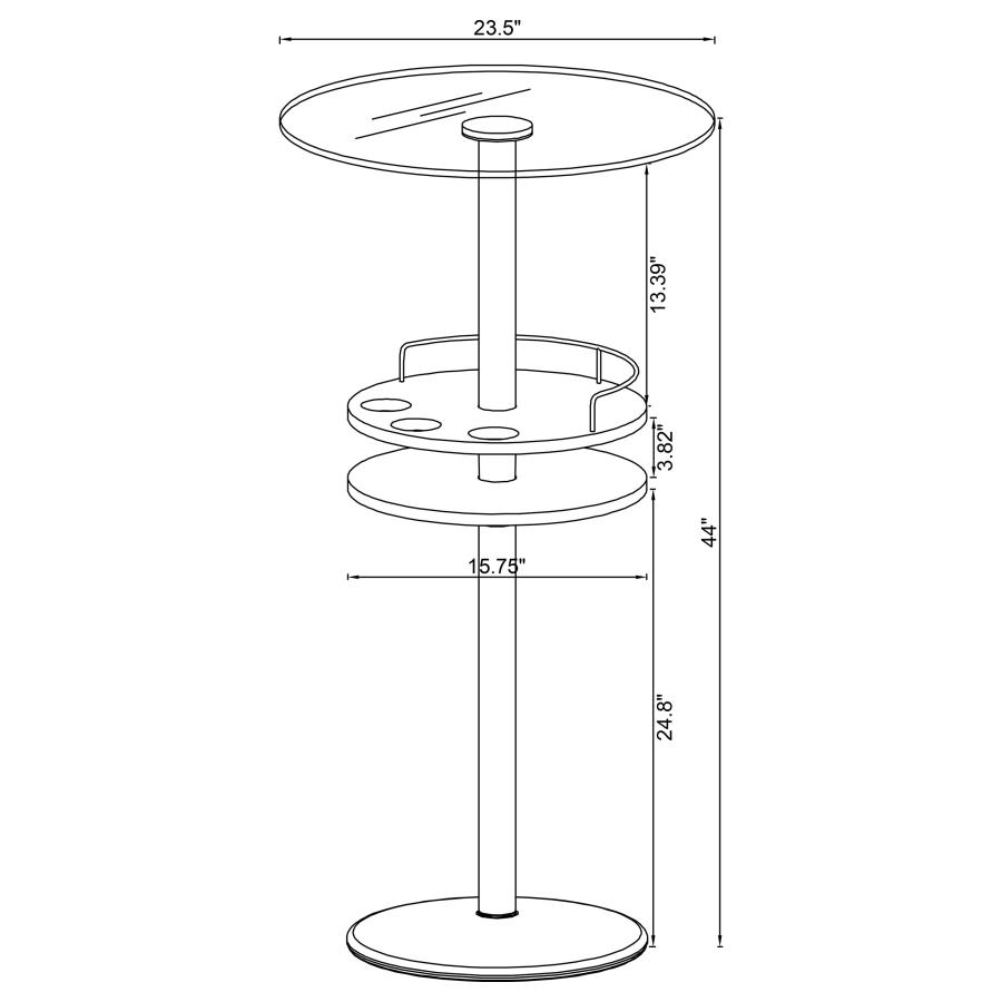 (image for) Gianella Round 24-inch Glass Top Bistro Bar Table Chrome