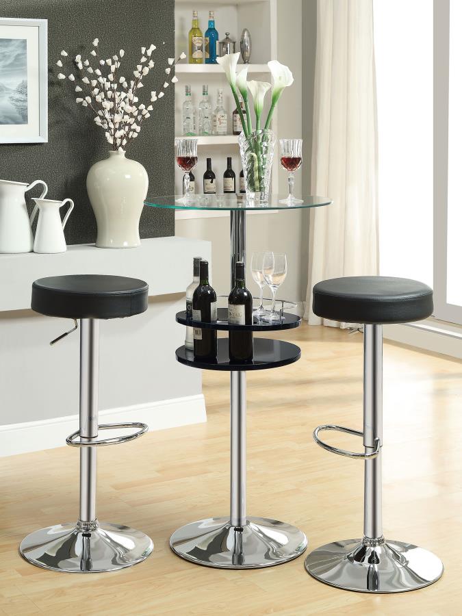 (image for) Gianella Round 24-inch Glass Top Bistro Bar Table Chrome