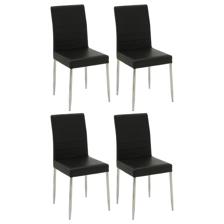 (image for) Maston Upholstered Dining Side Chair Black (Set of 4) - Click Image to Close