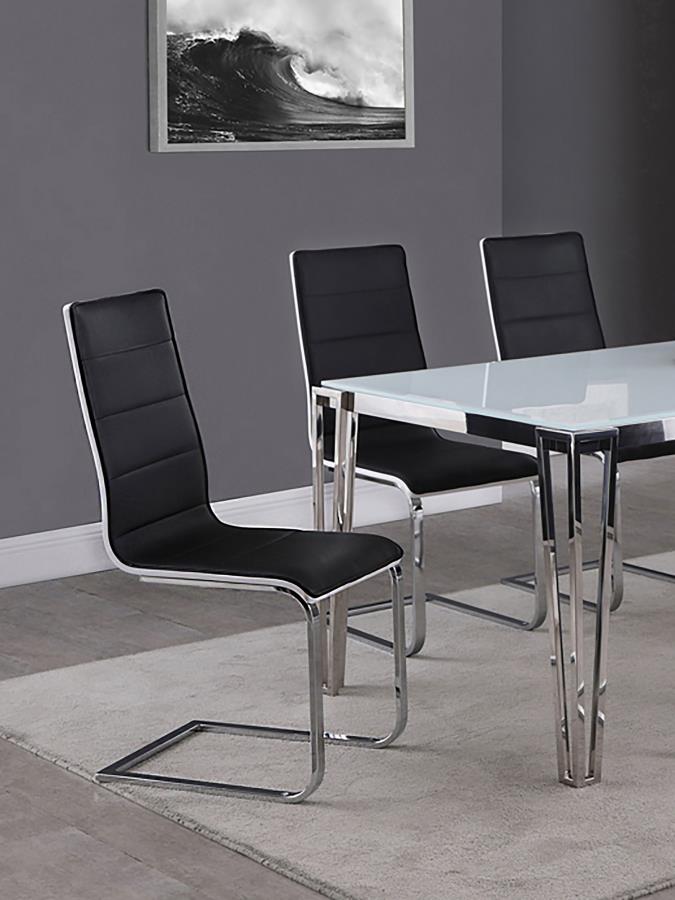 (image for) Broderick Upholstered Dining Side Chair Black (Set of 4)