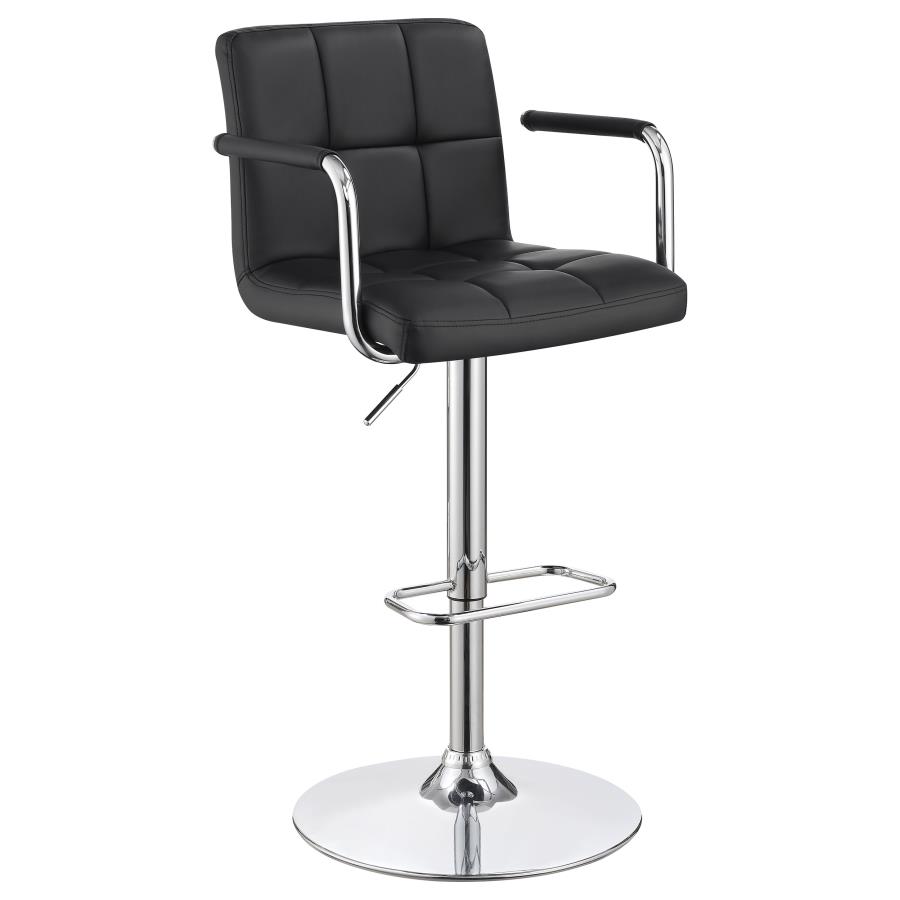 (image for) Palomar Adjustable Height Bar Stool Black and Chrome - Click Image to Close