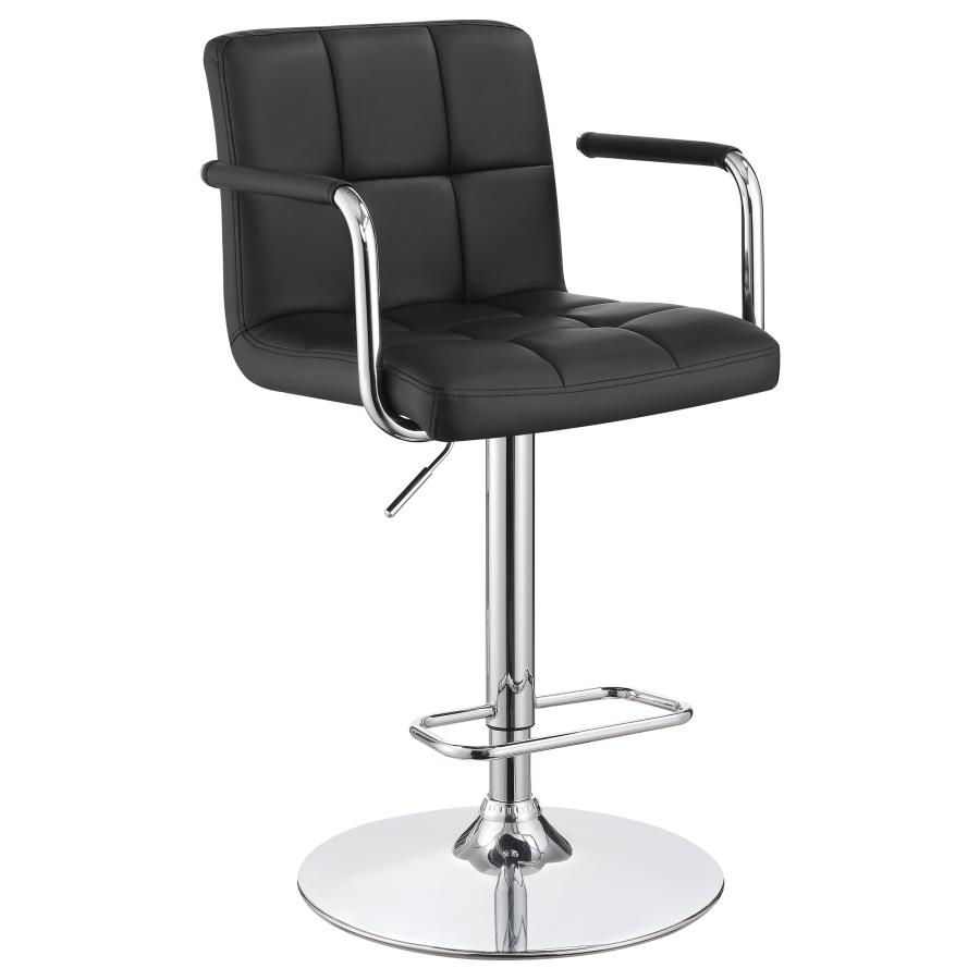 (image for) Palomar Adjustable Height Bar Stool Black and Chrome