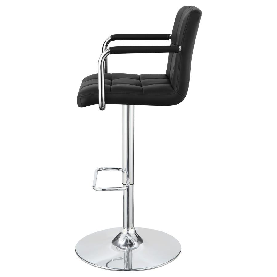 (image for) Palomar Adjustable Height Bar Stool Black and Chrome