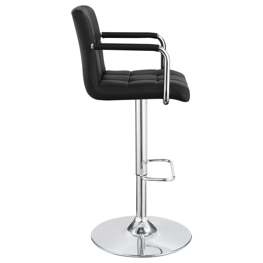 (image for) Palomar Adjustable Height Bar Stool Black and Chrome