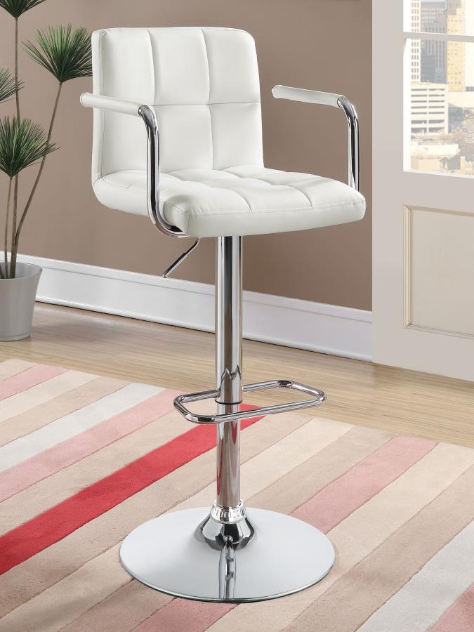 (image for) Palomar Adjustable Height Bar Stool White and Chrome