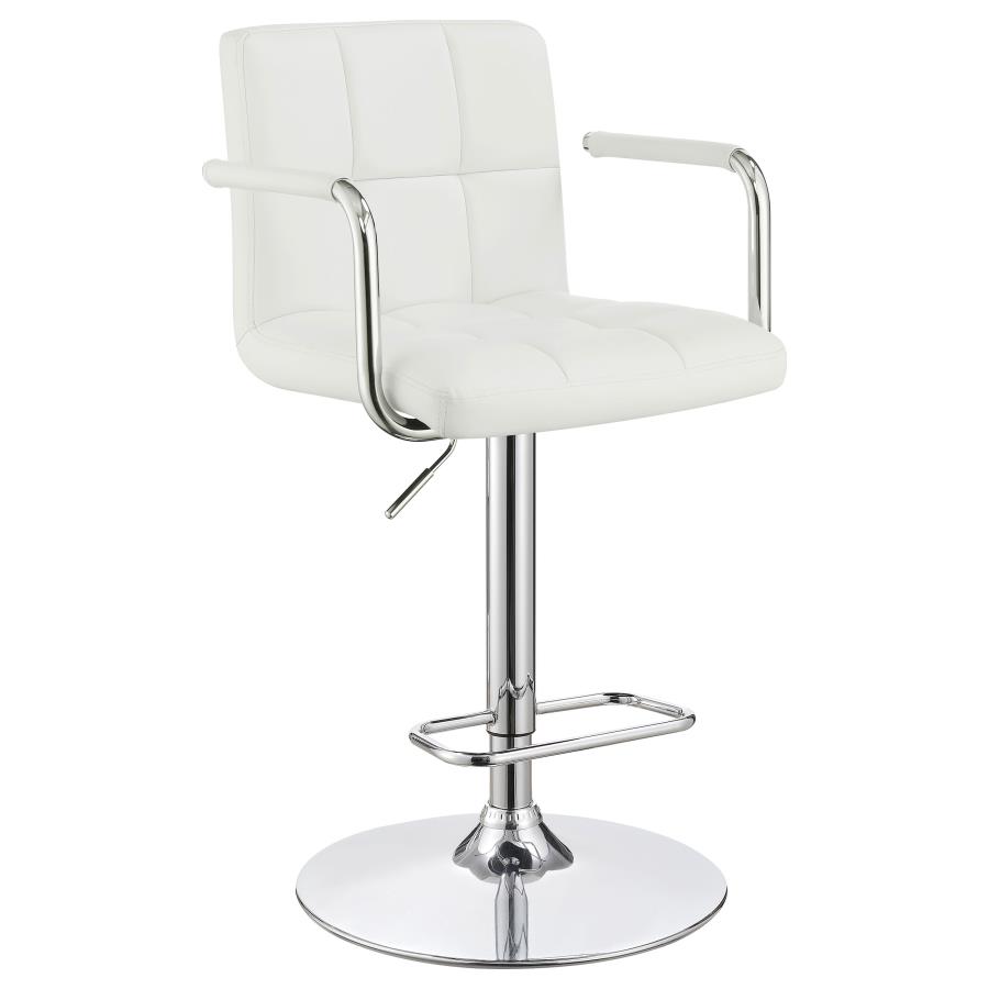 (image for) Palomar Adjustable Height Bar Stool White and Chrome