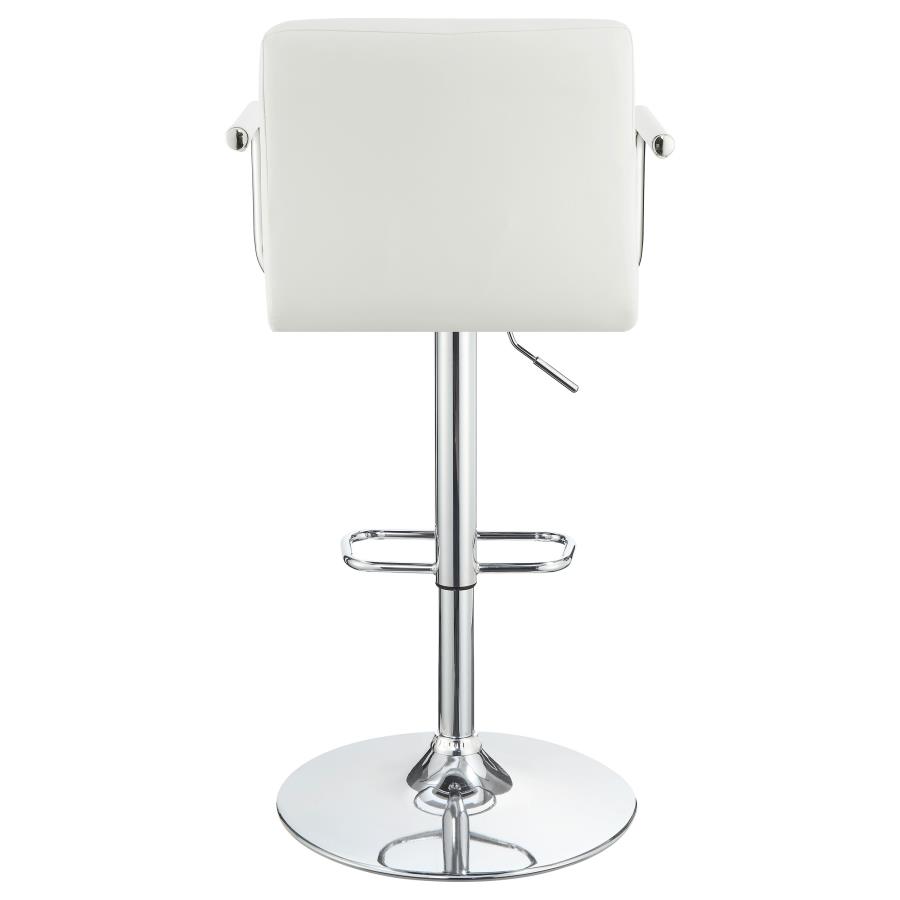 (image for) Palomar Adjustable Height Bar Stool White and Chrome