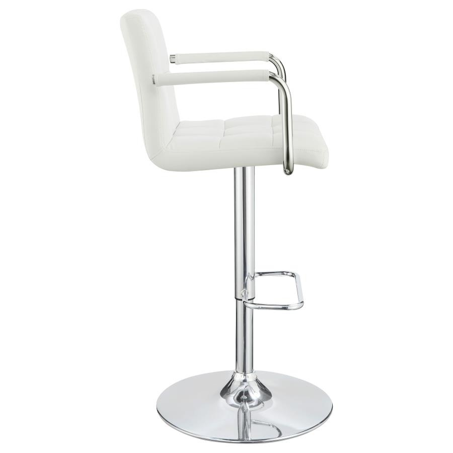 (image for) Palomar Adjustable Height Bar Stool White and Chrome