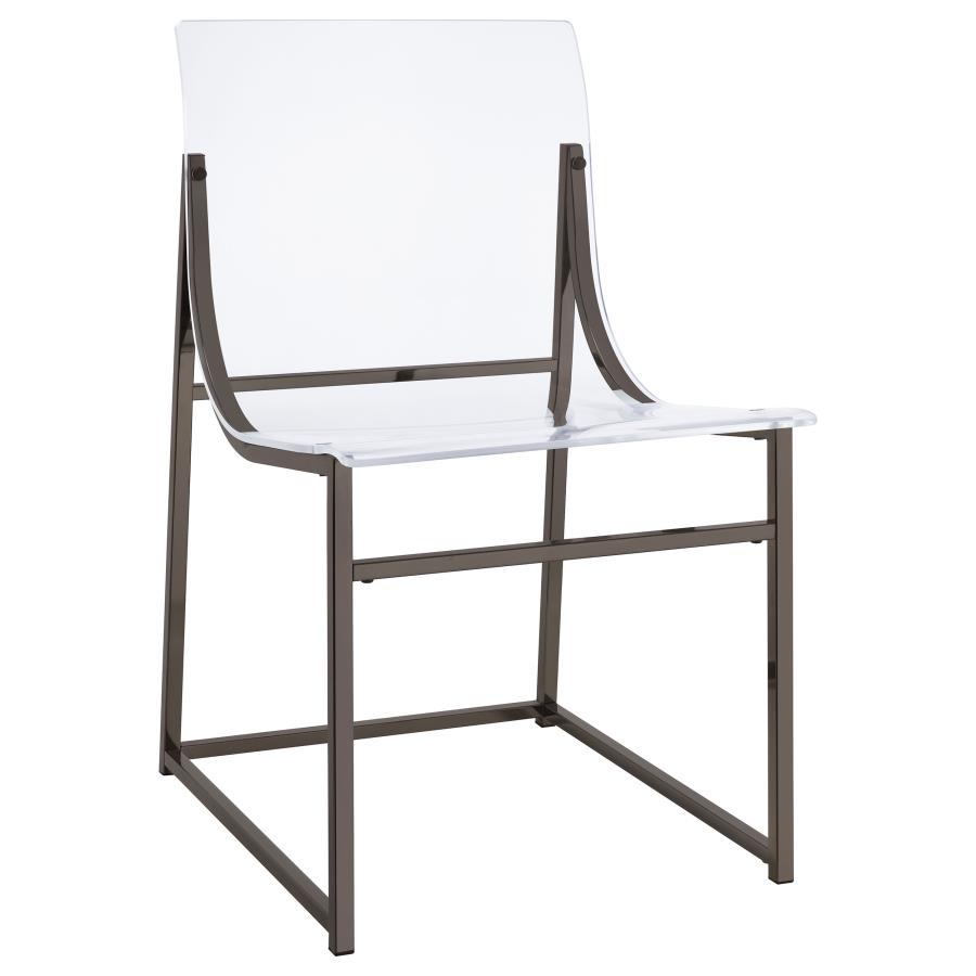 (image for) Adino Acrylic Dining Side Chair Black Nickel (Set of 2)