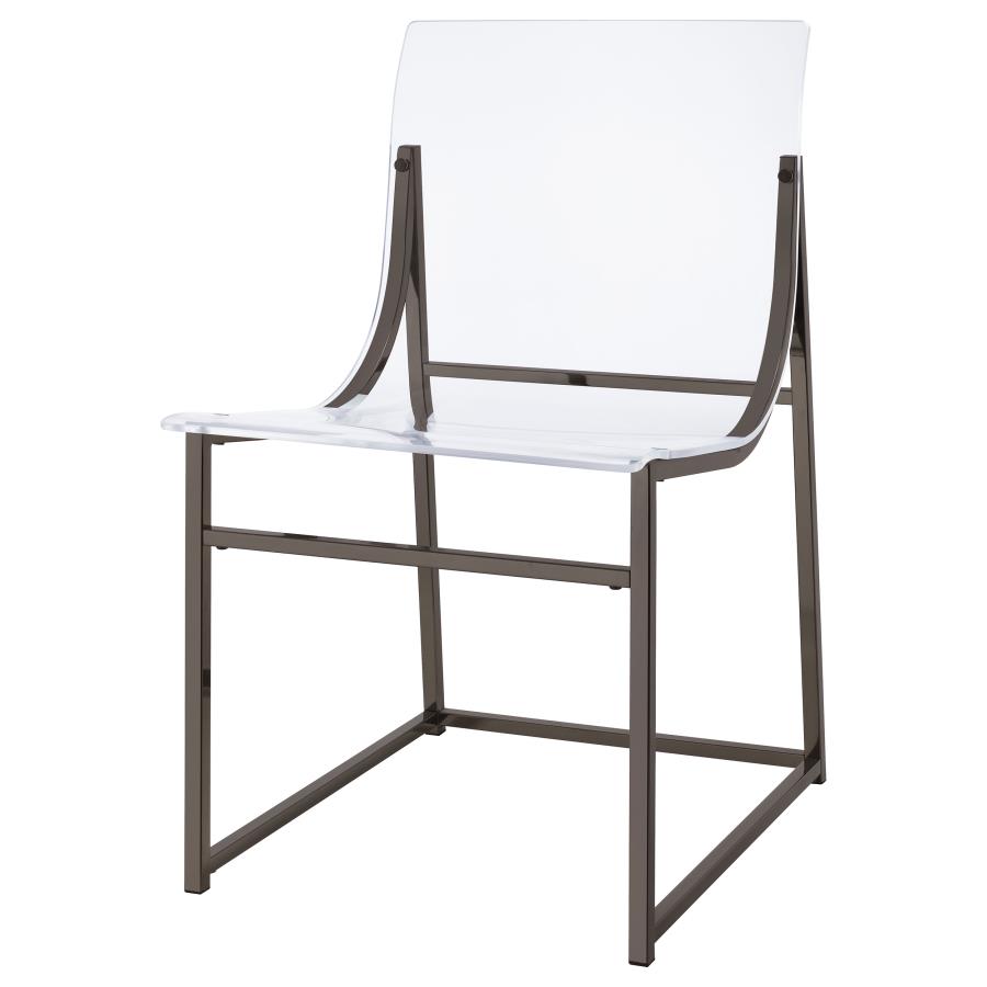 (image for) Adino Acrylic Dining Side Chair Black Nickel (Set of 2)