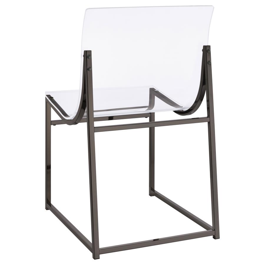 (image for) Adino Acrylic Dining Side Chair Black Nickel (Set of 2)