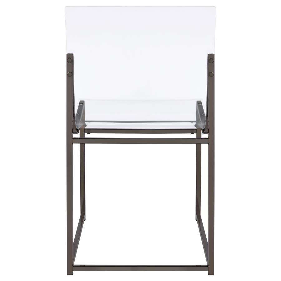 (image for) Adino Acrylic Dining Side Chair Black Nickel (Set of 2)