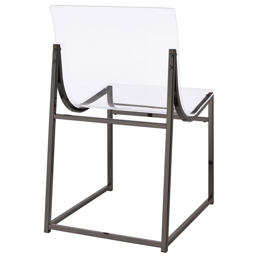 (image for) Adino Acrylic Dining Side Chair Black Nickel (Set of 2)