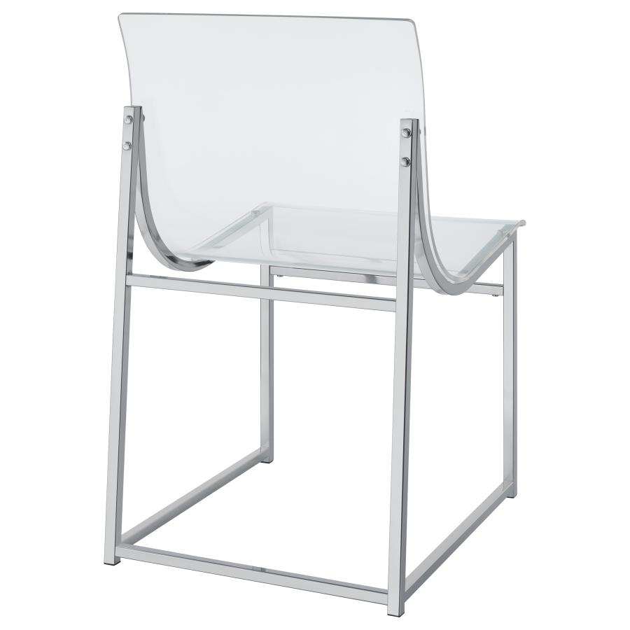 (image for) Adino Acrylic Dining Side Chair Chrome (Set of 2)