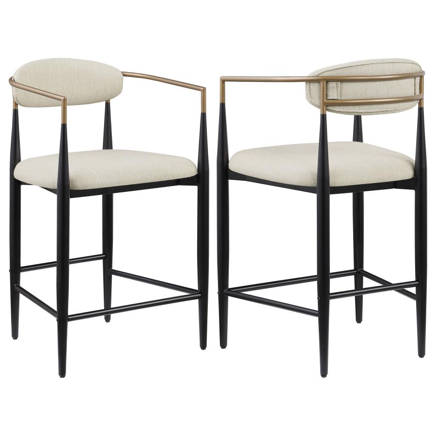 (image for) Tina Fabric Upholstered Counter Chair Beige (Set of 2)