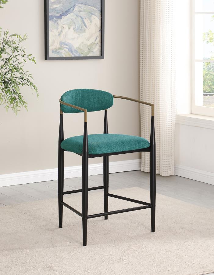 (image for) Tina Fabric Upholstered Counter Chair Green (Set of 2)