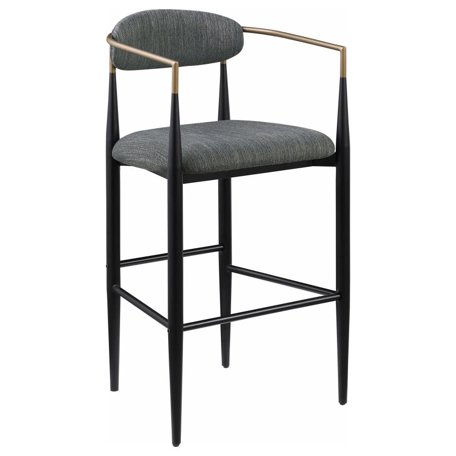 (image for) Tina Fabric Upholstered Bar Chair Dark Grey (Set of 2)