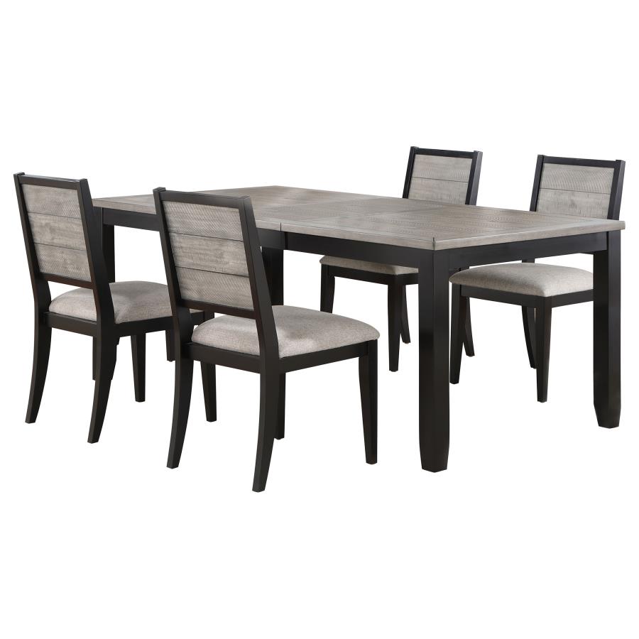 (image for) Elodie 5-piece Rectangular Extension Leaf Dining Set Black