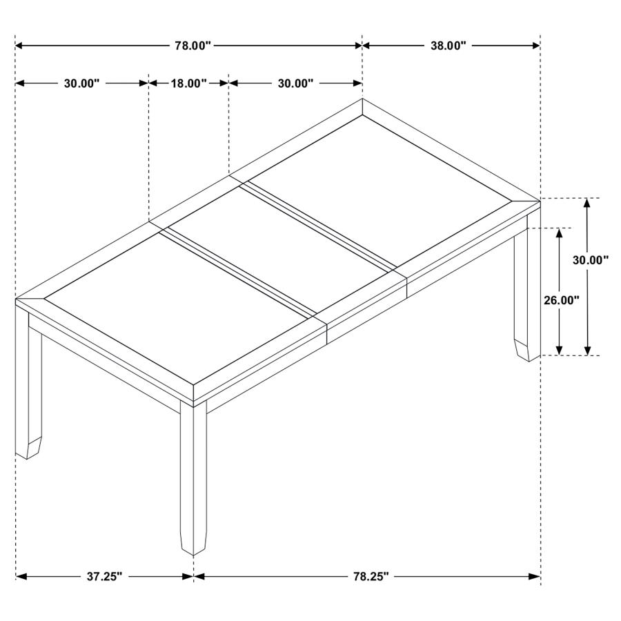 (image for) Elodie 5-piece Rectangular Extension Leaf Dining Set Black