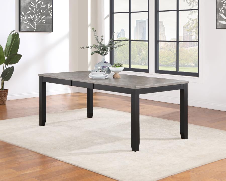 (image for) Elodie Rectangular 78-inch Extension Leaf Dining Table Black