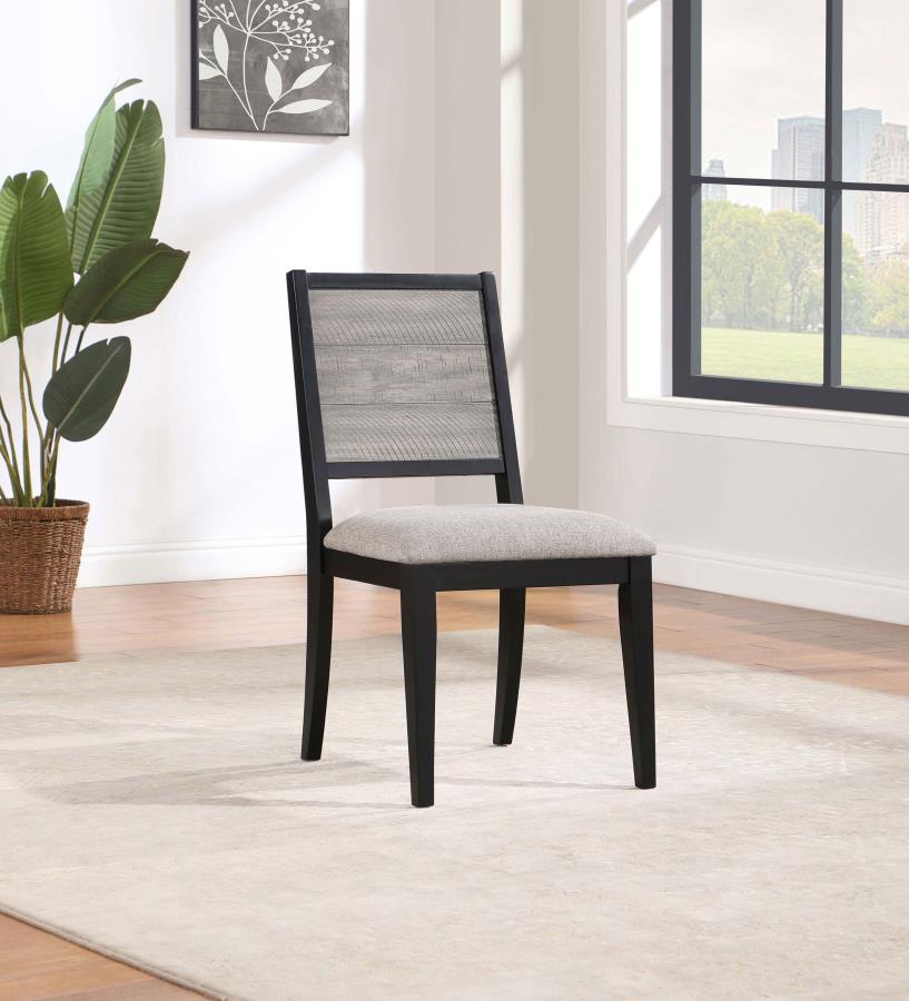 (image for) Elodie Wood Dining Side Chair Grey and Black (Set of 2)