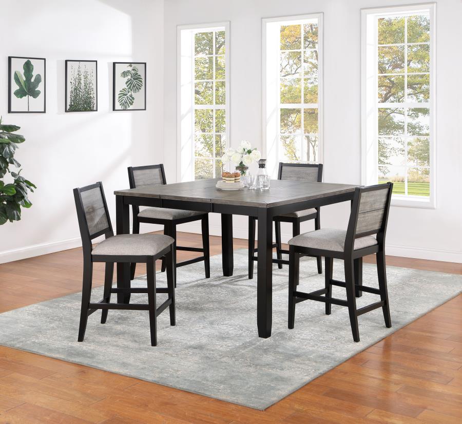 (image for) Elodie 5-piece Extension Leaf Counter Dining Set Black