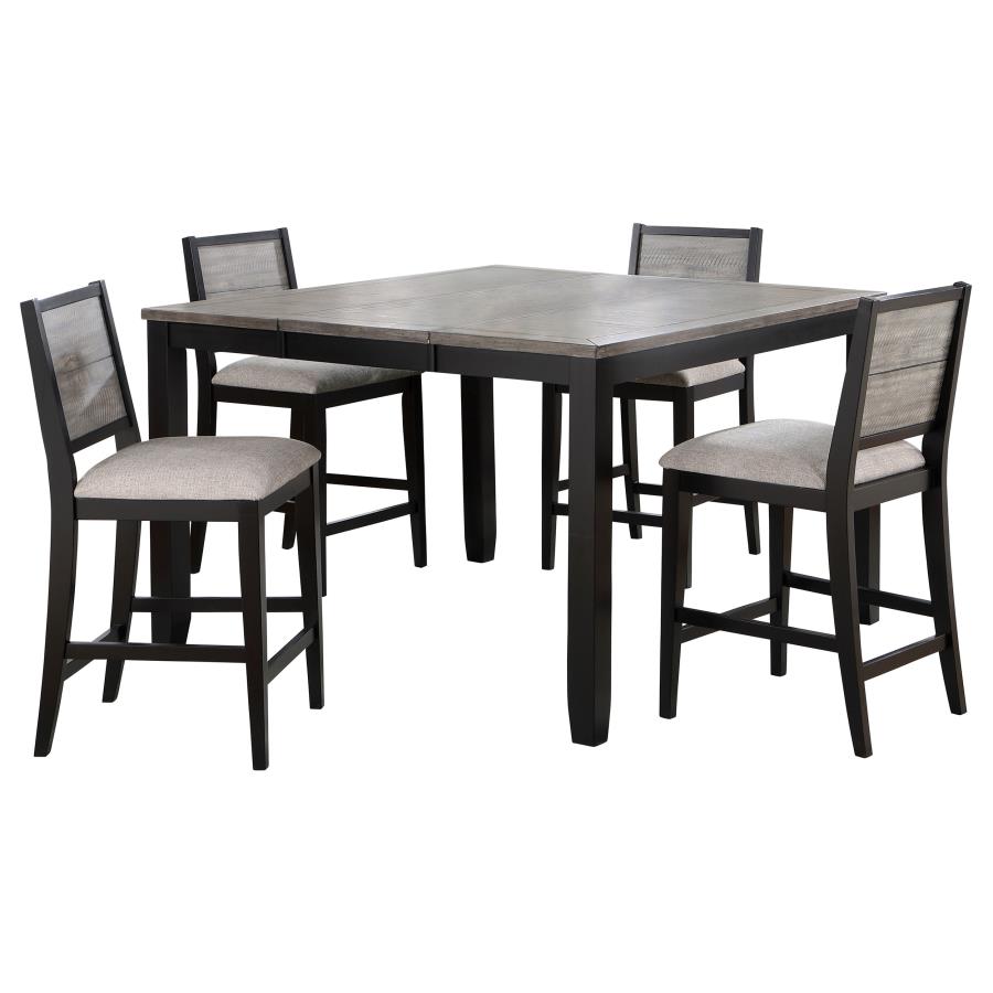 (image for) Elodie 5-piece Extension Leaf Counter Dining Set Black